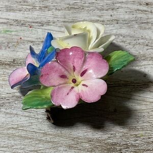 Stratfordshire Cara China Brooch with Pink, Blue, and Cream Accents